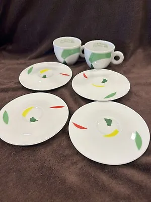 ILLY Art Collection Espresso 6-piece Set (2 Cups & 4 Saucers) 2015 Made In Italy • £50.12