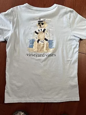 Vineyard Vines Women Tshirt Blue Dog Theme Size Medium • $14.99