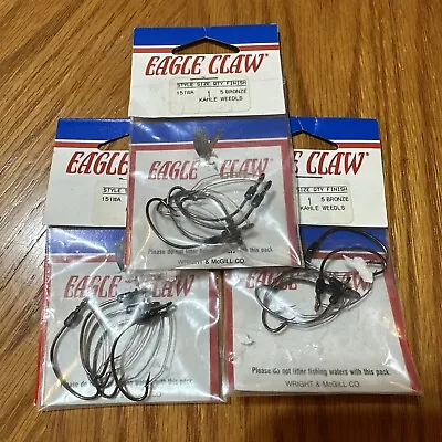 3 Packs Eagle Claw 151WA Size 2 Weedless Bronze Kahle Fish Hooks 5 Per Pack • $12.99