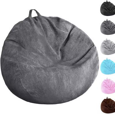 Soft Corduroy Storage Bean Bag Cover -No Filler- Washable - Organize Plush Toys  • £26