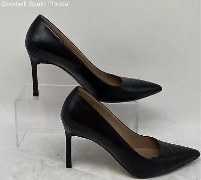 Via Spiga Womens Black Leather Pointed Toe Slip-On Pump Heels Size 6.5 M • $25.99