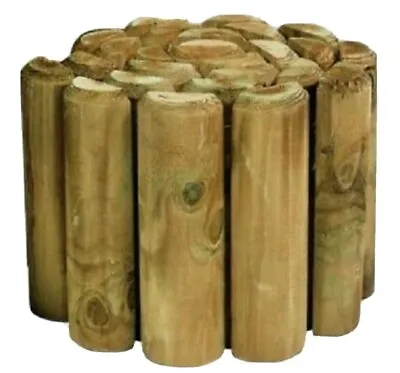 1x Border Fence Log Rolls Outdoor Garden Lawn Wire Edging Path Flower Bed 1.8m • £19.99