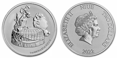 SALE****2022 Niue Disney Lady & The Tramp BU 1 Oz Silver $2 Coin • $38.49