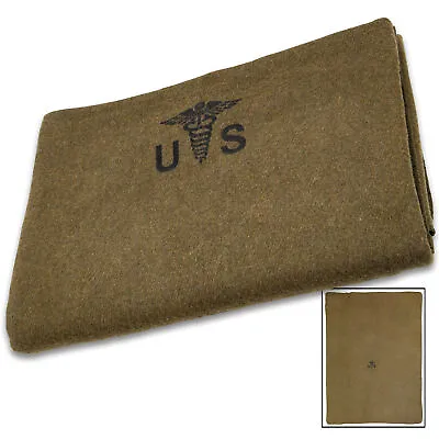 $41.99 • Buy US Army Reproduction Wool Camping Blanket Olive Drab Military Medical 64 X 84