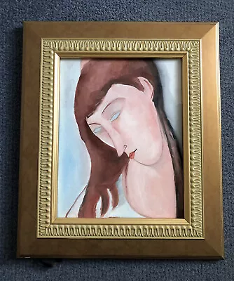 Amedeo Modigliani Inspired Painting - Jeanne Hébuterne Posed Portrait - Framed • £75
