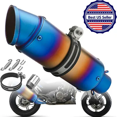 Universal Exhaust Tip Muffler Tail Pipe Motorcycle ATV For Street Bike Racing US • $42.88