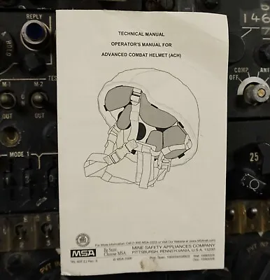 Tech Manual For ACH Helmet By MSA 2006(Above Lkr # 8) • $15