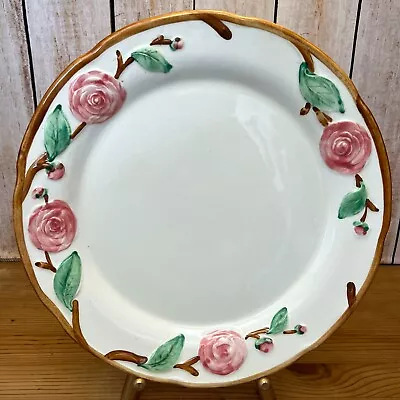 Vintage Metlox Camellia 13  Chop Plate / Round Platter Brown Trim • $31.50