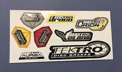 TEKTRO DISK BRAKES GLOSSY Sticker SHEET Bicycle Bike Cycling Draco Orion Auriga • $8.50