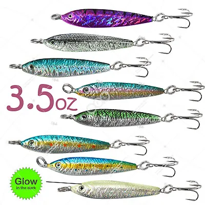 Random Colors Fishing 3.5oz Double Face Mega Metal Bait Fish Jig Luna Lures Lot • $12.94