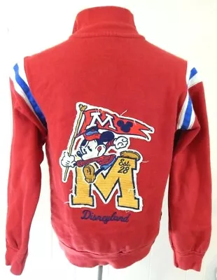 Disneyland Women's L Sweatshirt Mickey Mouse Embroidered Retro Track Jacket EUC • $35