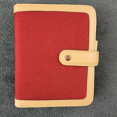 Franklin Covey Small 6 Ring Planner Binder 7 X 5.5 Red Tan • $19.99