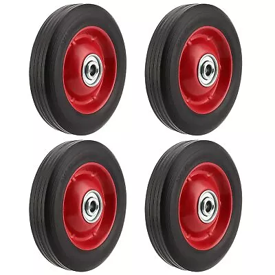 4 PCS 8 Inch Solid Rubber Tire Flat Free Solid Rubber Wheels Hand Truck Wheels • $41.53