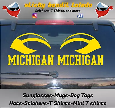 U Of M Michigan Wolverines 6 Inch Window Vinyl Decal Sticker • $6