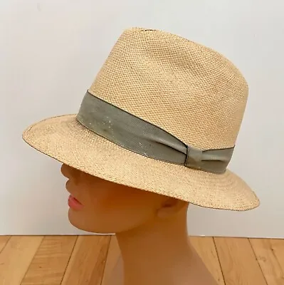 Vintage Genuine Panama Brisas Brisa Fedora Straw Hat AS IS SZ 7 Ecuador • $19.99