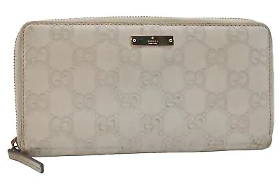 Authentic GUCCI Guccissima GG Leather Long Wallet Purse 112724 White 4863I • $28