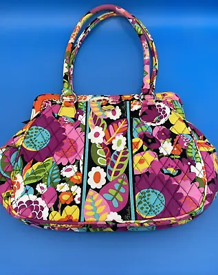 Vera Bradley Frame Bag VaVaBloom Bright Floral Pinks Fuchsia Magnet Closure • $24.47