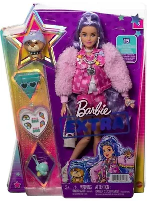 Barbie Extra Doll #6 In Teddy Bear Jacket With Pet Bulldog NIB • $7.99