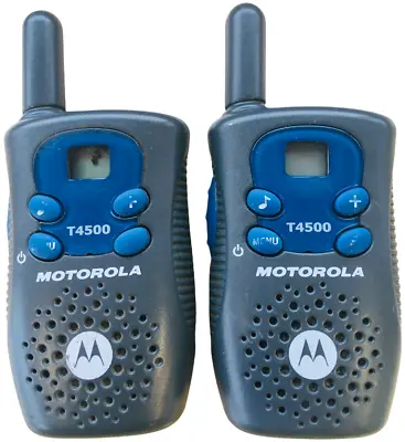 2 Motorola Walkie Talkies T4500 Two-Way Radios Set Color Gray Parts Only • $10.50
