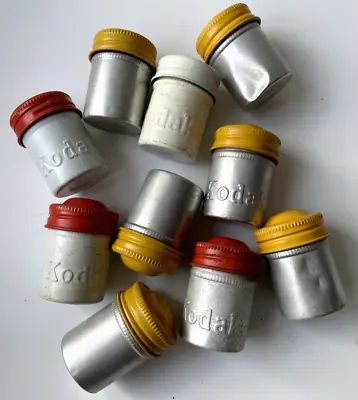 10 Empty Mixed Vintage Aluminum Film Canisters Kodak And Unbranded • $25