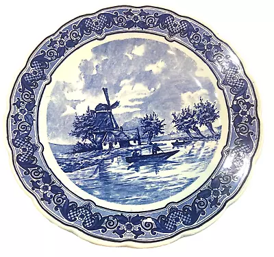 Delfts By  Royal Sphinx  Maastricht 12   Platter  Sailboat Windmill Scalloped • $49