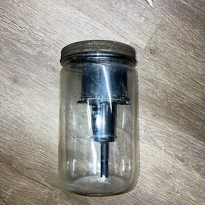 VINTAGE WINDSHIELD WIPER WASHER PUMP And GLASS JAR • $49.95