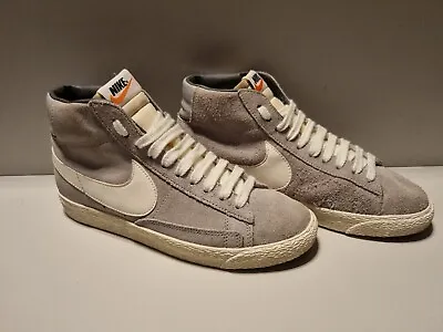 £27.95 • Buy Nike Blazer Mid Trainers Womens Size UK 5.5 Suede Shoes In Grey & White Sneakers