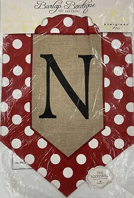 EVERGREEN Two-Sided Multicolor Polka-Dot Welcome Monogram Burlap Garden Flag • $8.99