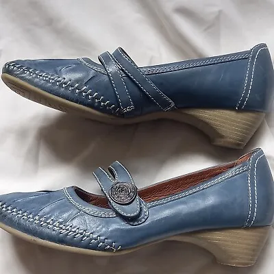 £17.50 • Buy Size 7.5 H Jana Womens Shoes Blue Low Heel Leather
