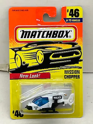 1996 Matchbox Superfast #46 Police Mission Chopper Helicopter Air Unit 46 New On • $9.99