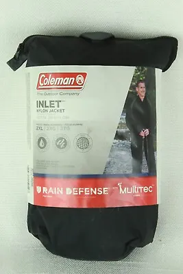 Coleman Inlet Nylon Jacket Rain Defense Black Mens 2XL New • $24