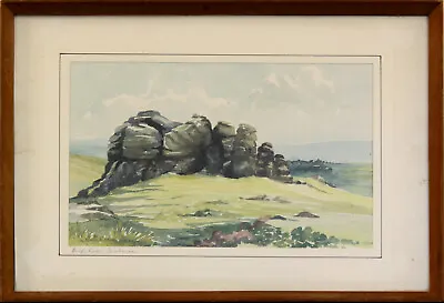 Watercolour Titled  Haytor Rocks Dartmoor  • £30