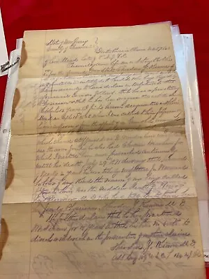 1236 PENSION CIVIL WAR GUNSHOT WOUND NEW JERSEY SURGEON AFFIDAVIT 1883 8h NJ VOL • $85