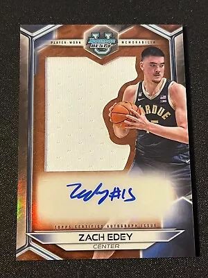 Zach Edey Bowman’s Best U Jumbo Patch Auto Relic Purdue College POY 2023 • $225