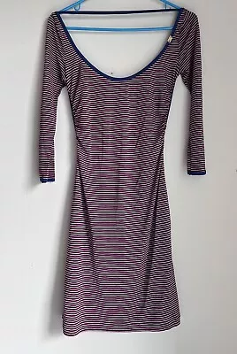 Miss Sixty Collection Purple Striped Open Back Dress Women’s Vintage Italy • $30