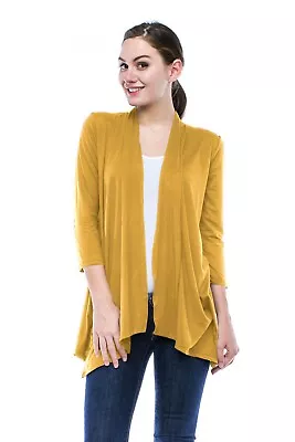 $20.99 • Buy JDStyle Women's Lightweight 3/4 Sleeve Open Front Cardigan-(S-5X)1067-USA 