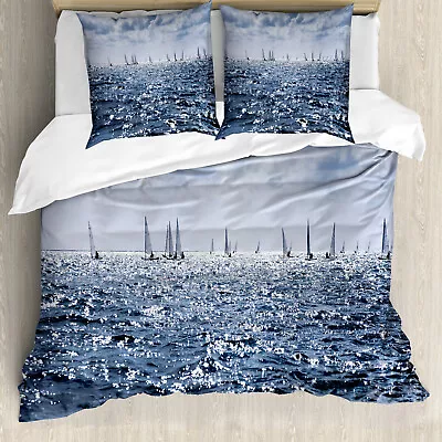 Nautical Duvet Cover Sailing Boats Sunny • £32.99