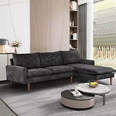 86'' Cashmere L Shape Convertible Sectional Sofa Modern Sofa Couch For Living R • $626