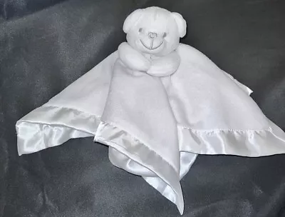 Baby Soft Touch Satin Silk Teddy Bear Comforter Blanket Blankie White Plush Toy • £3.49