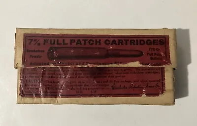 Vtg Winchester 7mm Full Patch Smokeless Power Empty Cartridge Box • $49