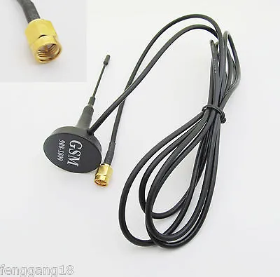 SMA Male Crimp RG174 GSM GPRS 900/1800MHz Antenna Cable 5M 3.5dbi Magnetic Base • $6.99