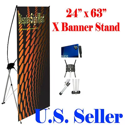 X Banner Stand 24  X 63  W/ Free Bag   Trade Show Display Banner X-banner  • $13.95