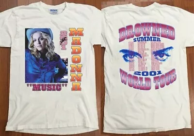 Madonna's Drowned Tour In 2001 T-Shirt Madonna Summer World Tour 2001 Shirt Ma • $20.99