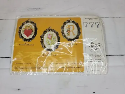 Vintage Creative Circle Counted Cross-stitch Kit / Sweetheart Brooch / # 777 • $8