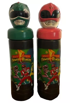 Green & Pink 1994 Saban's Mighty Morphin Power Rangers Water Bottles 9  No Straw • $50