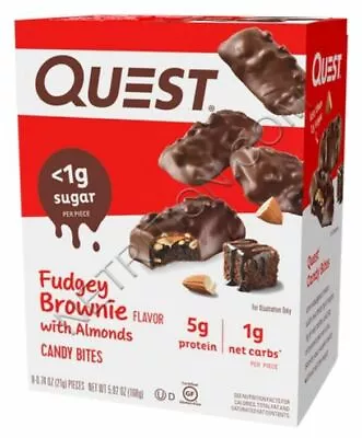 Quest Nutrition FUDGEY BROWNIE With Almonds Protein Candy Snack Bites 8/Box • £23.08