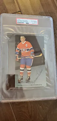 Maurice Rocket Richard Signed Grecian Promo Card Montreal Canadiens Hof Psa Dna • $124.99