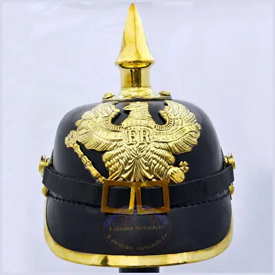 £27.97 • Buy German Pickelhaube Prussian Leather Helmet WWi, WWII Militaria Collectible