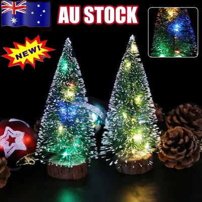 Mini Christmas Tree With LED Light Small Pine Tree Table Xmas Decor DIY Gifts CZ • $9.99