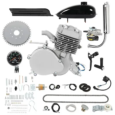 Full Set 80cc 2-Stroke Bike Gas Motor Engine Kit Speedometer For 26 28  Bicycle • $91.79